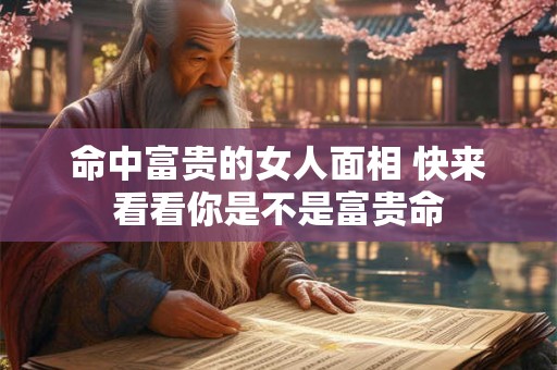 命中富贵的女人面相 快来看看你是不是富贵命