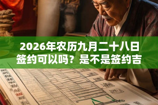 2026年农历九月二十八日签约可以吗？是不是签约吉日？
