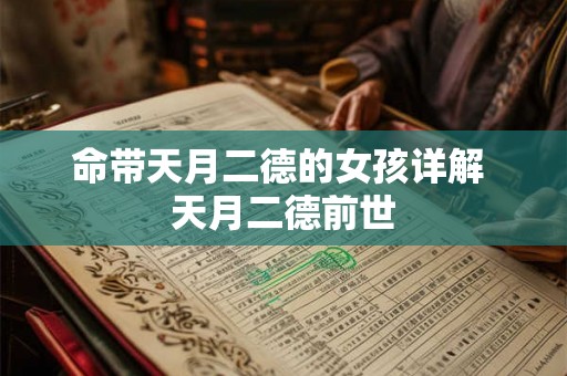 命带天月二德的女孩详解 天月二德前世 命带天月二德的女孩详解 天月二德前世