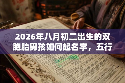 2026年八月初二出生的双胞胎男孩如何起名字，五行属什么？