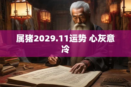 属猪2029.11运势 心灰意冷