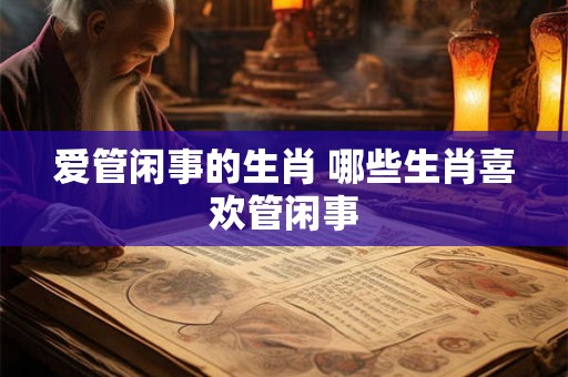 爱管闲事的生肖 哪些生肖喜欢管闲事