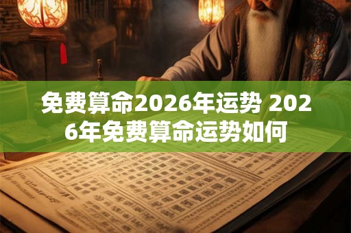 免费算命2026年运势 2026年免费算命运势如何 免费算命2026年运势 2026年免费算命运势如何