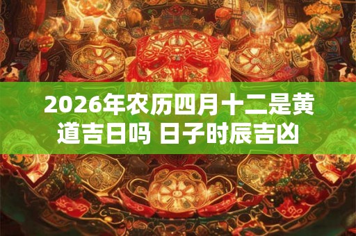 2026年农历四月十二是黄道吉日吗 日子时辰吉凶