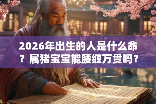 2026年出生的人是什么命？属猪宝宝能腰缠万贯吗？