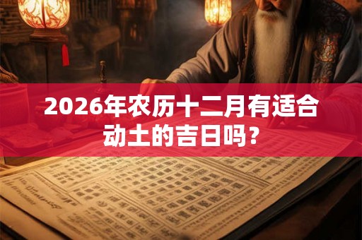 2026年农历十二月有适合动土的吉日吗? 2026年农历十二月有适合动土的吉日吗?