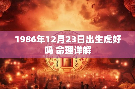 1986年12月23日出生虎好吗 命理详解