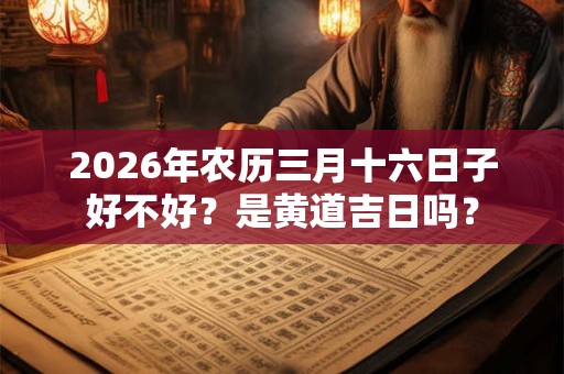 2026年农历三月十六日子好不好？是黄道吉日吗？