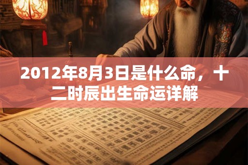 2012年8月3日是什么命,十二时辰出生命运详解 2012年8月3日是什么命,十二时辰出生命运详解