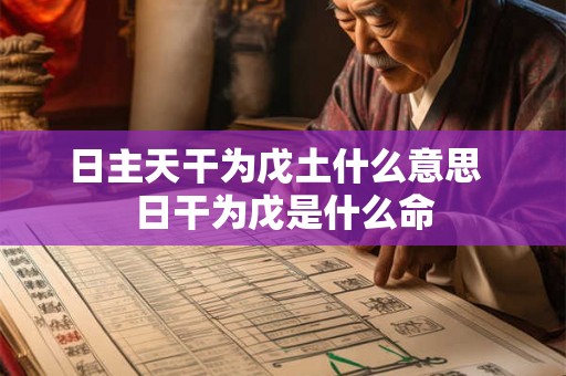 日主天干为戊土什么意思  日干为戊是什么命