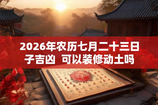 2026年农历七月二十三日子吉凶 可以装修动土吗 2026年农历七月二十三日子吉凶 可以装修动土吗