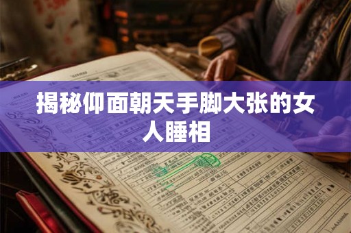 揭秘仰面朝天手脚大张的女人睡相