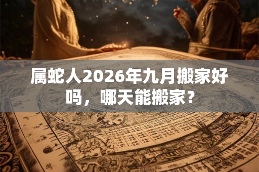 属蛇人2026年九月搬家好吗，哪天能搬家？