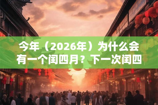 今年(2026年)为什么会有一个闰四月?下一次闰四月什么时候? 今年(2026年)为什么会有一个闰四月?下一次闰四月什么时候?
