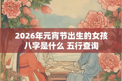 2026年元宵节出生的女孩八字是什么 五行查询