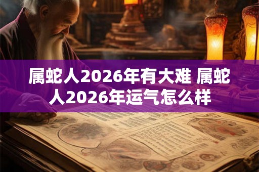属蛇人2026年有大难 属蛇人2026年运气怎么样 属蛇人2026年有大难 属蛇人2026年运气怎么样
