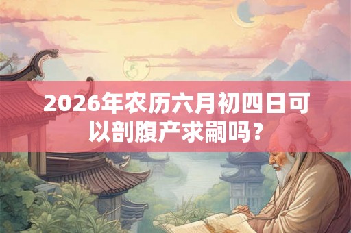 2026年农历六月初四日可以剖腹产求嗣吗？