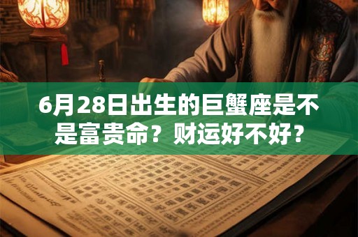 6月28日出生的巨蟹座是不是富贵命？财运好不好？
