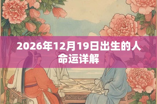 2026年12月19日出生的人命运详解