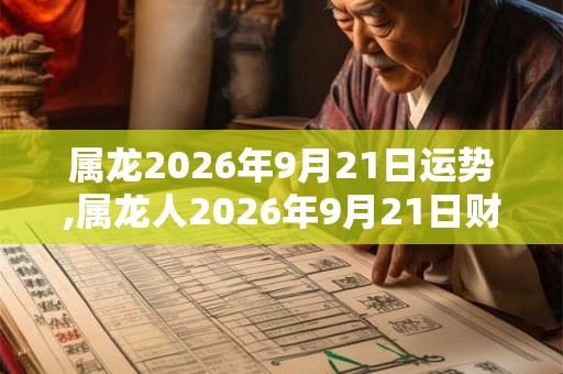 属龙2026年9月21日运势,属龙人2026年9月21日财运,生肖龙2026年9月21日运势