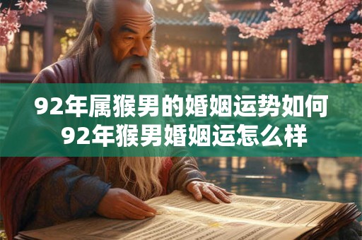 92年属猴男的婚姻运势如何 92年猴男婚姻运怎么样