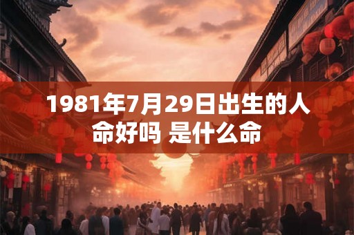 1981年7月29日出生的人命好吗 是什么命