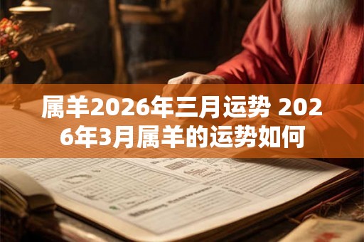属羊2026年三月运势 2026年3月属羊的运势如何