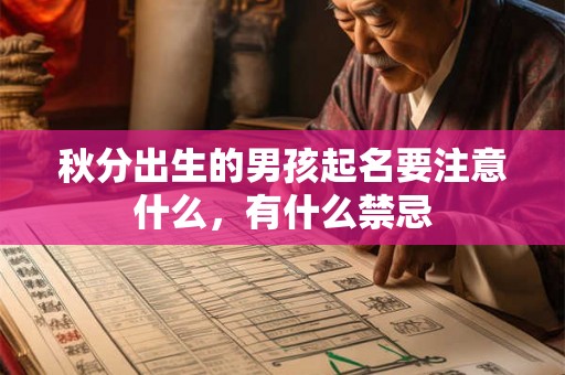 秋分出生的男孩起名要注意什么，有什么禁忌