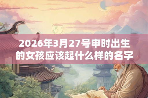 2026年3月27号申时出生的女孩应该起什么样的名字
