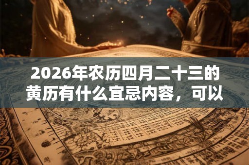 2026年农历四月二十三的黄历有什么宜忌内容，可以装修动土吗？
