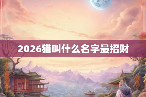 2026猫叫什么名字最招财 2026猫叫什么名字最招财