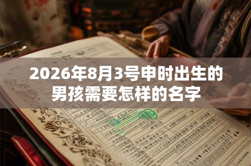 2026年8月3号申时出生的男孩需要怎样的名字
