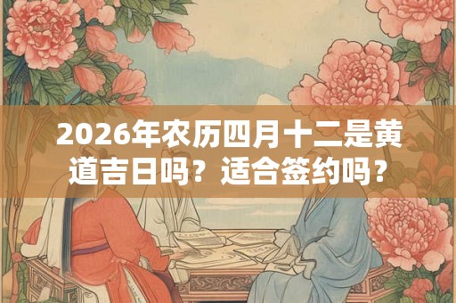 2026年农历四月十二是黄道吉日吗？适合签约吗？