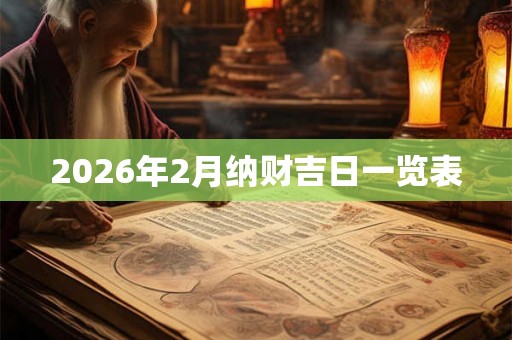 2026年2月纳财吉日一览表