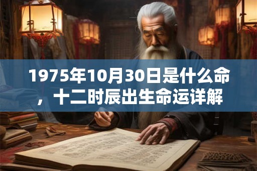 1975年10月30日是什么命，十二时辰出生命运详解