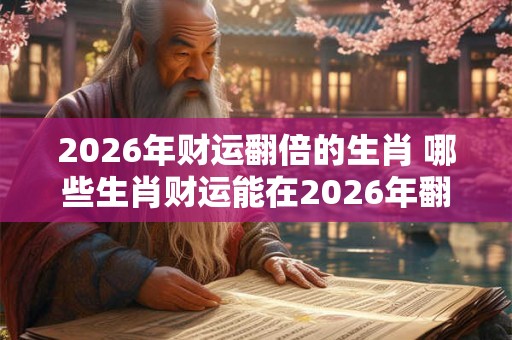 2026年财运翻倍的生肖 哪些生肖财运能在2026年翻倍