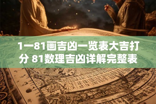 1一81画吉凶一览表大吉打分 81数理吉凶详解完整表