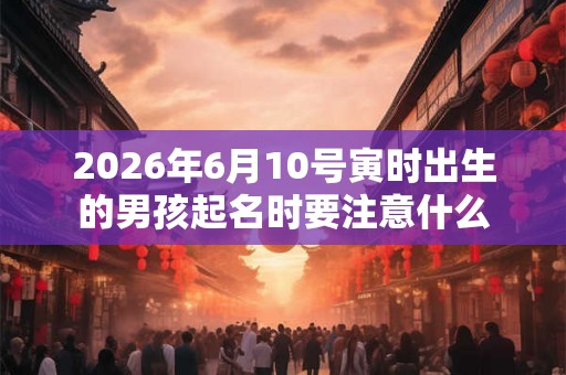2026年6月10号寅时出生的男孩起名时要注意什么