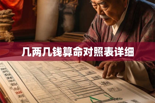 几两几钱算命对照表详细