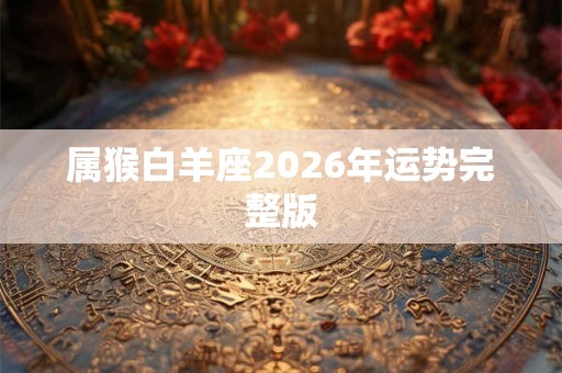 属猴白羊座2026年运势完整版