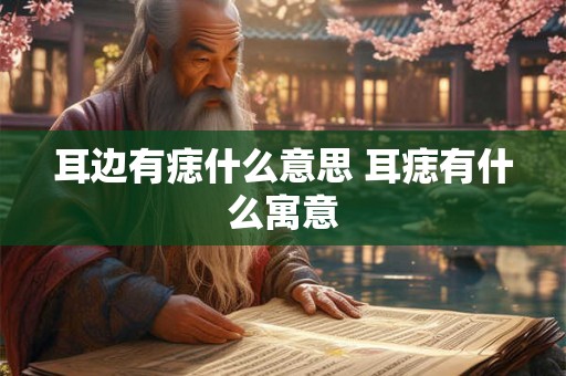 耳边有痣什么意思 耳痣有什么寓意