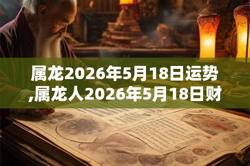 属龙2026年5月18日运势,属龙人2026年5月18日财运,生肖龙2026年5月18日运势
