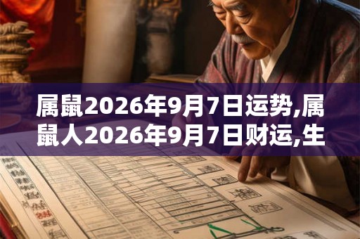 属鼠2026年9月7日运势,属鼠人2026年9月7日财运,生肖鼠2026年9月7日运势