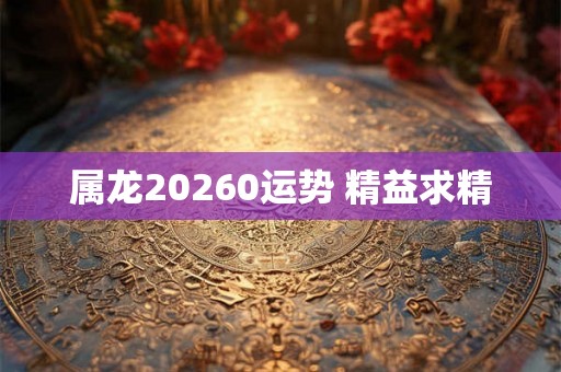 属龙20260运势 精益求精