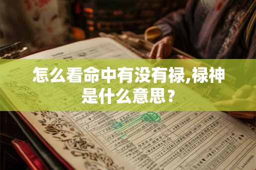 怎么看命中有没有禄,禄神是什么意思？