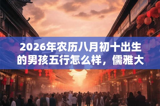 2026年农历八月初十出生的男孩五行怎么样,儒雅大方名字推荐 2026年农历八月初十出生的男孩五行怎么样,儒雅大方名字推荐