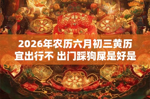 2026年农历六月初三黄历宜出行不 出门踩狗屎是好是坏 2026年农历六月初三黄历宜出行不 出门踩狗屎是好是坏