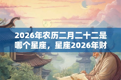 2026年农历二月二十二是哪个星座，星座2026年财运