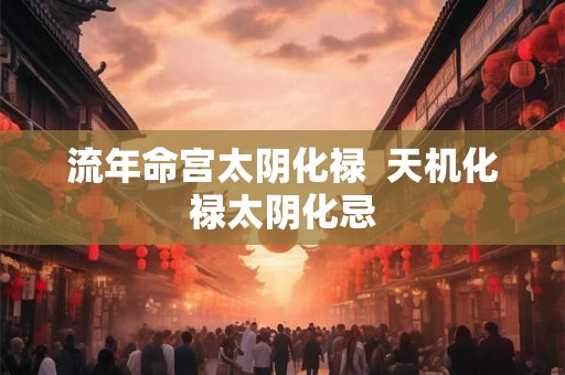 流年命宫太阴化禄 天机化禄太阴化忌 流年命宫太阴化禄 天机化禄太阴化忌