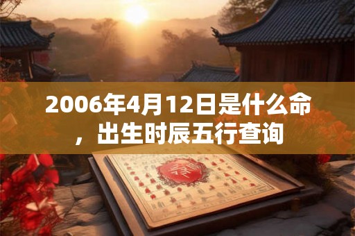 2006年4月12日是什么命，出生时辰五行查询